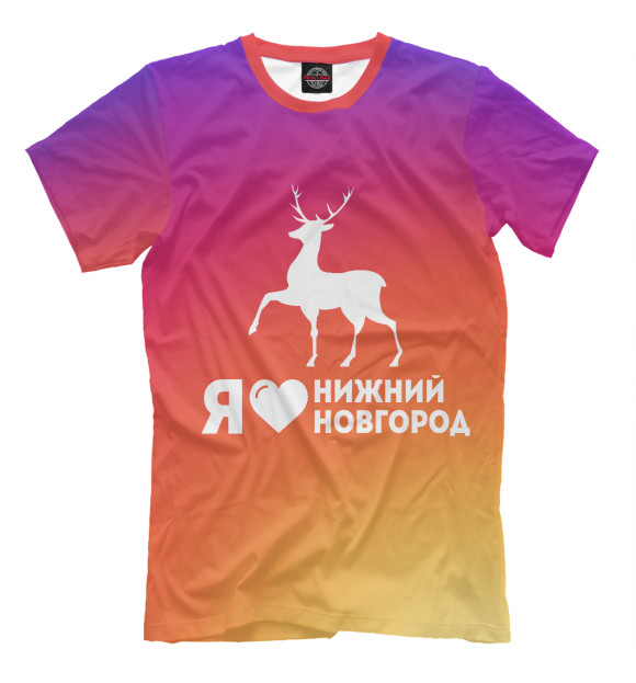 Мужская футболка с изображением Нижний Новгород цвета Темно-розовый