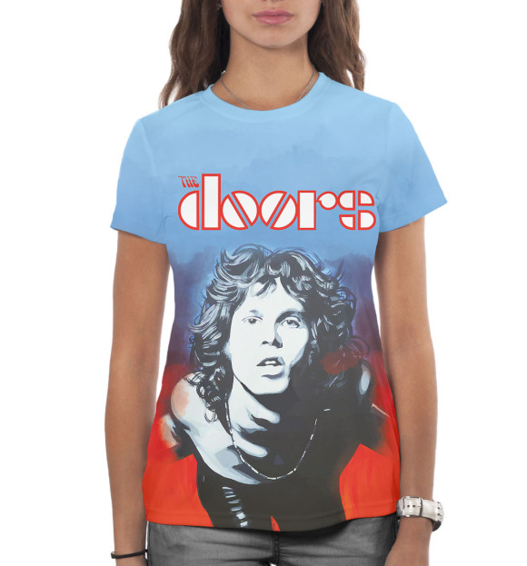 Женская футболка с изображением The Doors цвета Белый