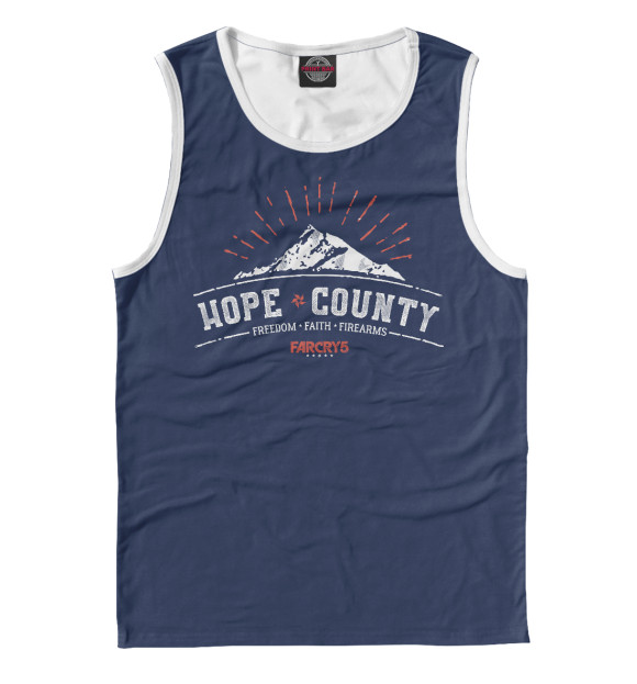 Мужская майка с изображением Far Cry 5. Hope County цвета Белый
