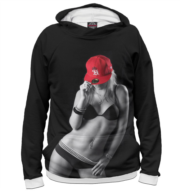 Женское худи с изображением Красивая девушка цвета Белый