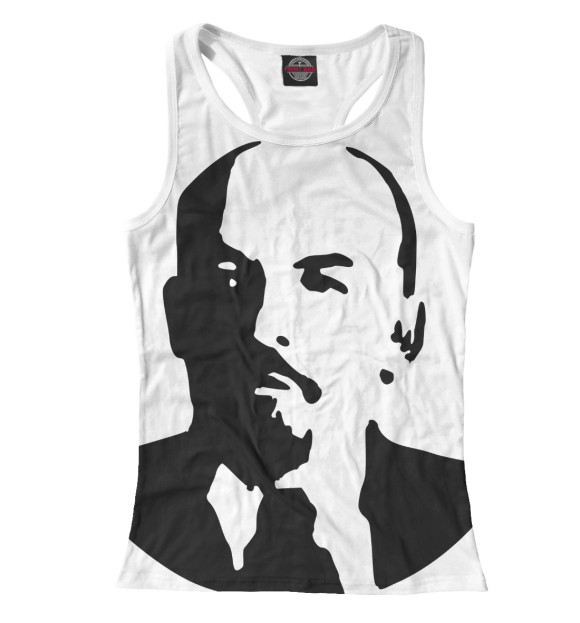Женская майка-борцовка с изображением Ленин цвета Белый