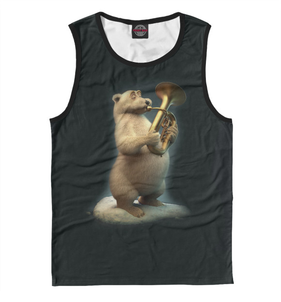 Майка для мальчика с притом Полярный медведь цвета Белый Майка для мальчика с изображением Полярный медведь цвета Белый