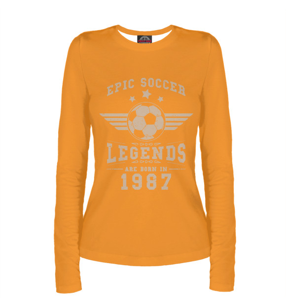 Женский лонгслив с изображением Soccer Birthday Gift Born I цвета Белый