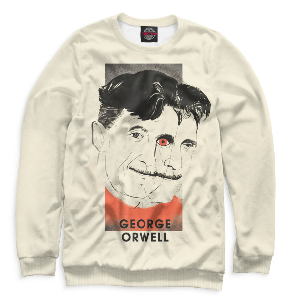 Мужской свитшот с изображением George Orwell цвета Белый