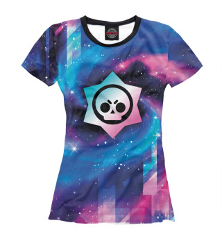 Женская футболка Brawl Stars Неоновый Космос