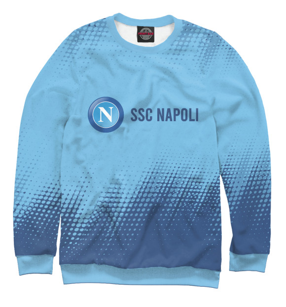 Мужской свитшот с изображением SSC Napoli / Наполи цвета Белый