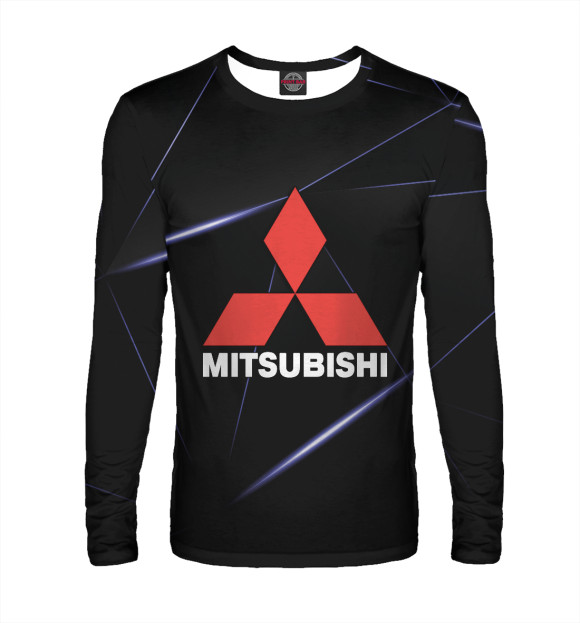 Мужской лонгслив с изображением Mitsubishi цвета Белый