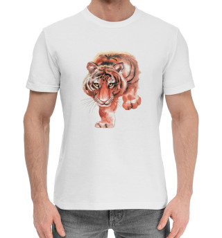 Мужская хлопковая футболка Крадущийся тигр