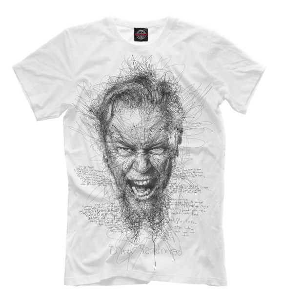 Мужская футболка с изображением Metallica Джеймс Хэтфилд цвета Молочно-белый