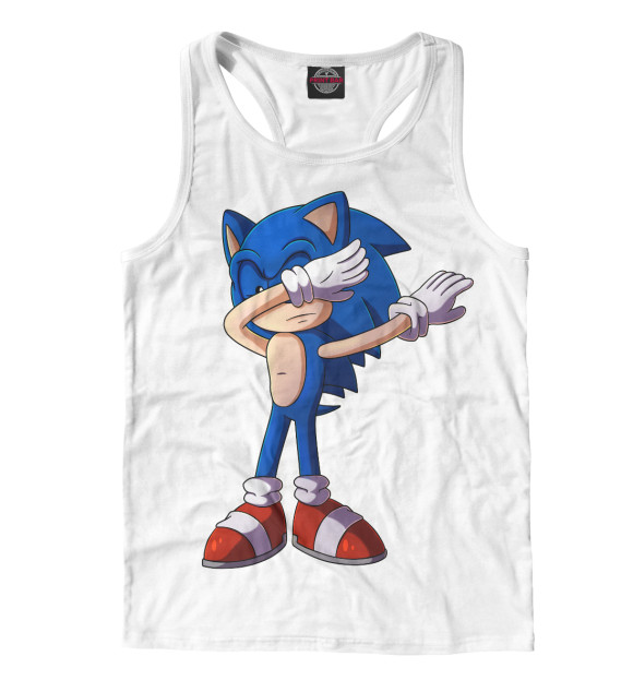 Мужская майка-борцовка с изображением Sonic цвета Белый