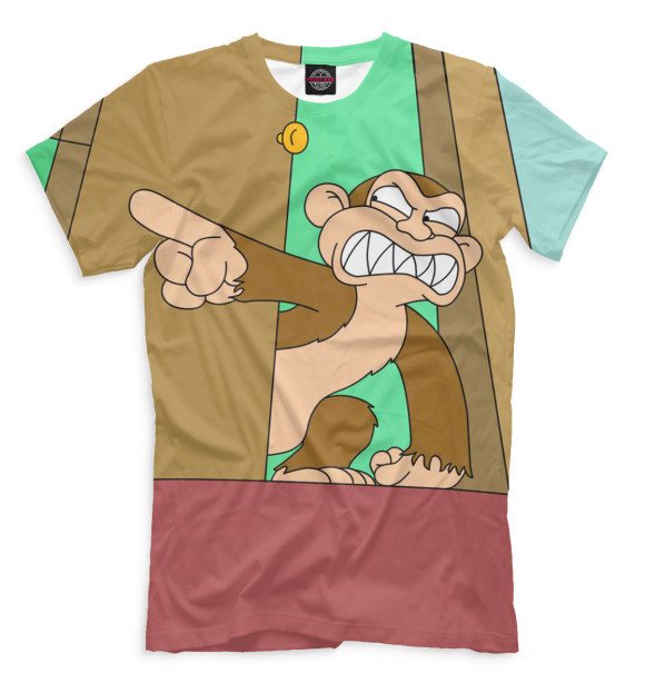 Мужская футболка с изображением Злая обезьяна цвета Светло-коричневый