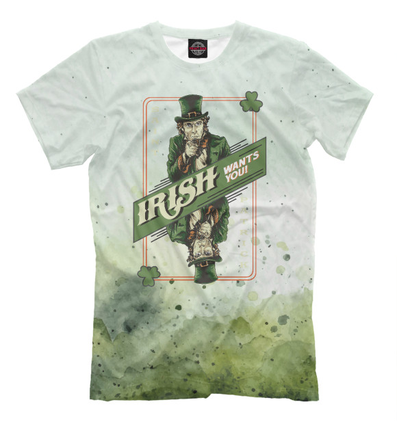 Мужская футболка с изображением Saint Patrick's Day цвета Белый