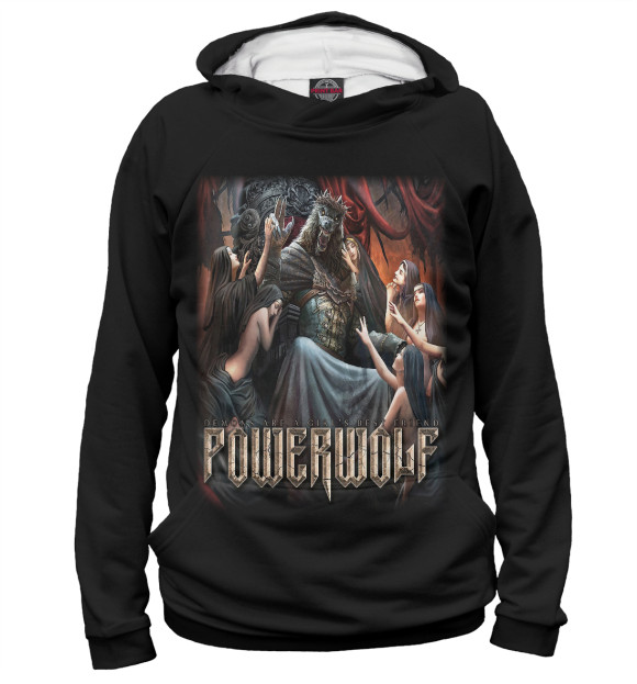 Женское худи с изображением Powerwolf цвета Белый