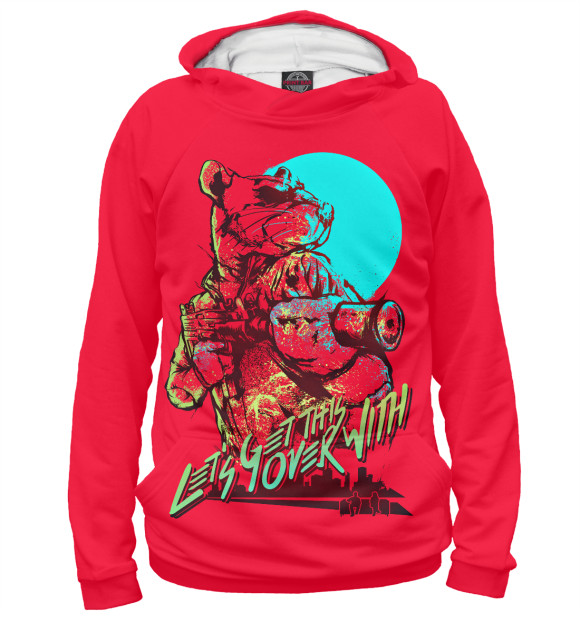 Женское худи с изображением Hotline Miami цвета Белый