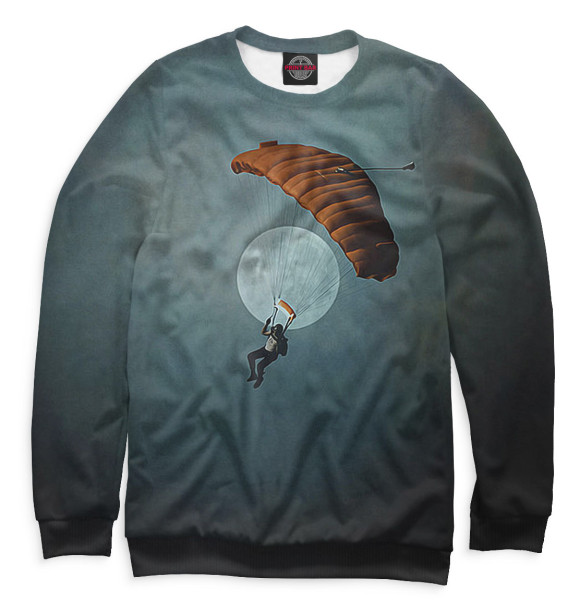 Женский свитшот с изображением Парашютист цвета Белый