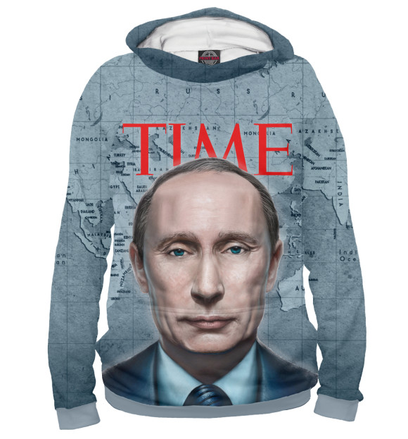 Женское худи с изображением Путин цвета Белый