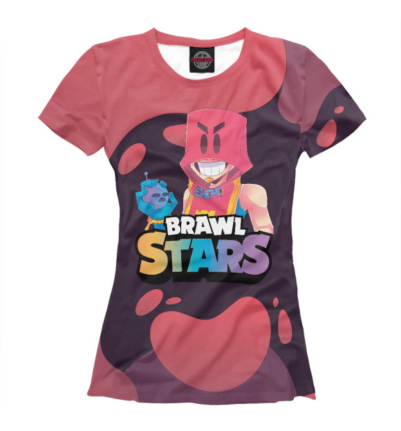 Женская футболка с изображением GROM BRAWL STARS цвета Белый