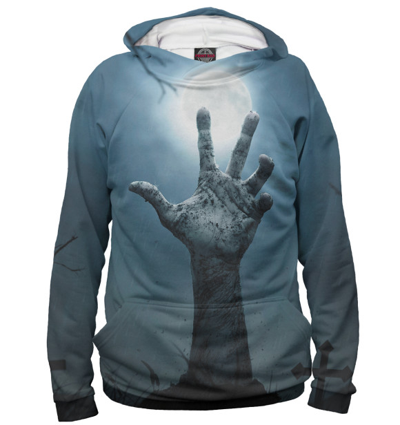 Женское худи с изображением Halloween цвета Белый