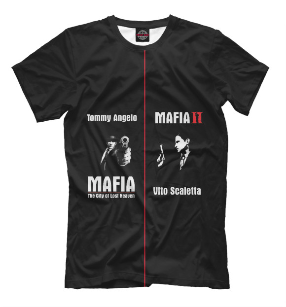 Мужская футболка с изображением Mafia цвета Черный