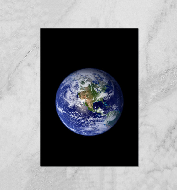 Плакат с изображением Планета Земля цвета Белый