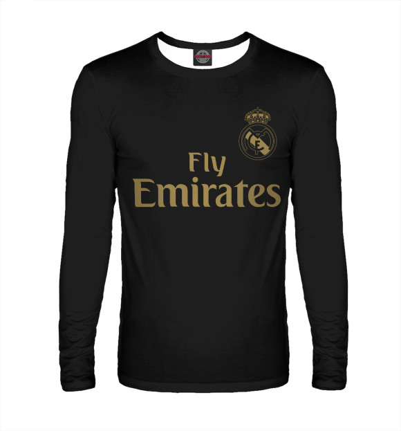 Мужской лонгслив с изображением Real Madrid Black цвета Белый
