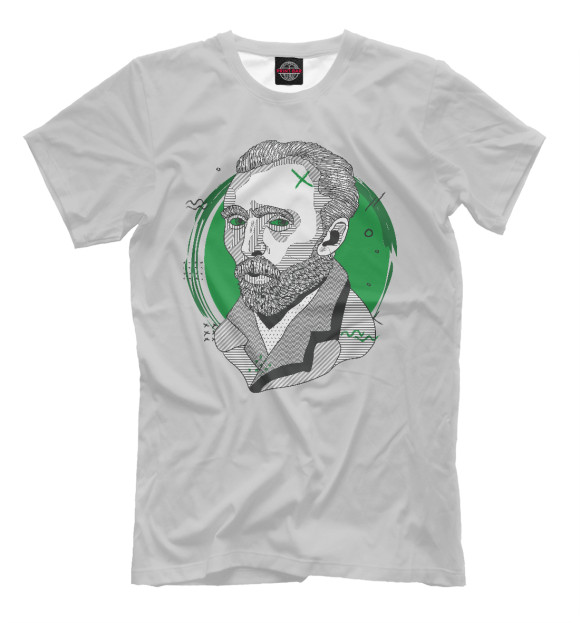 Мужская футболка с изображением Винсент Ван Гог цвета Белый