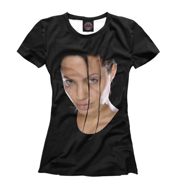 Женская футболка с изображением Анджелина Джоли цвета Белый