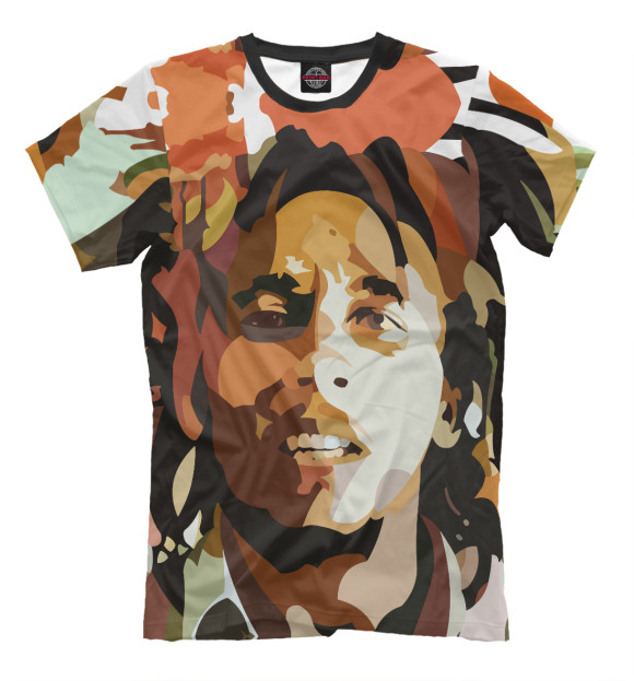 Футболка для мальчиков с изображением Bob Marley цвета Молочно-белый