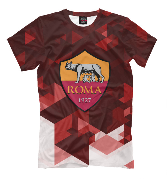 Мужская футболка с изображением Roma FC Abstract цвета Молочно-белый