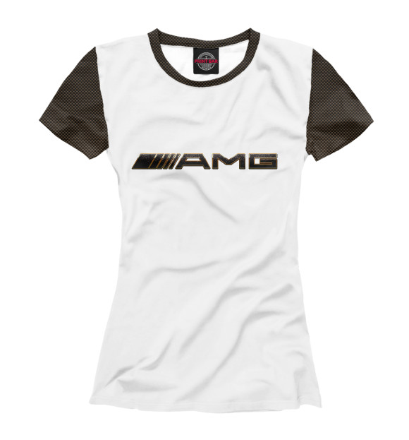 Женская футболка с изображением AMG цвета Белый