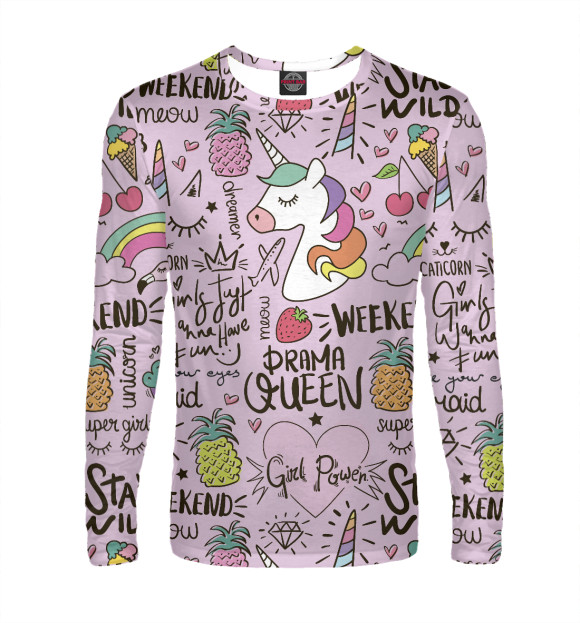 Мужской лонгслив с изображением Женские штучки цвета Белый