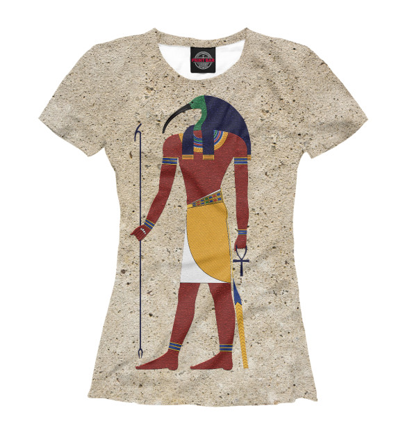 Женская футболка с изображением Бог Тот. Египет. цвета Белый