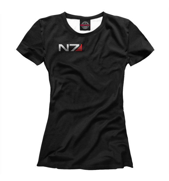 Женская футболка с изображением Эмблема N7 цвета Белый