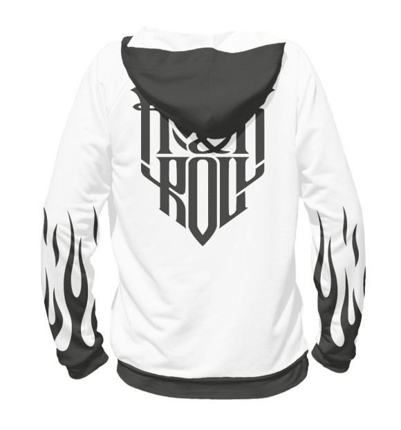 Мужское худи с изображением Rock on цвета Белый