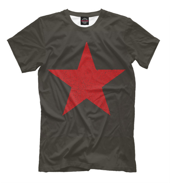 Мужская футболка с изображением Красная Звезда цвета Темно-красный