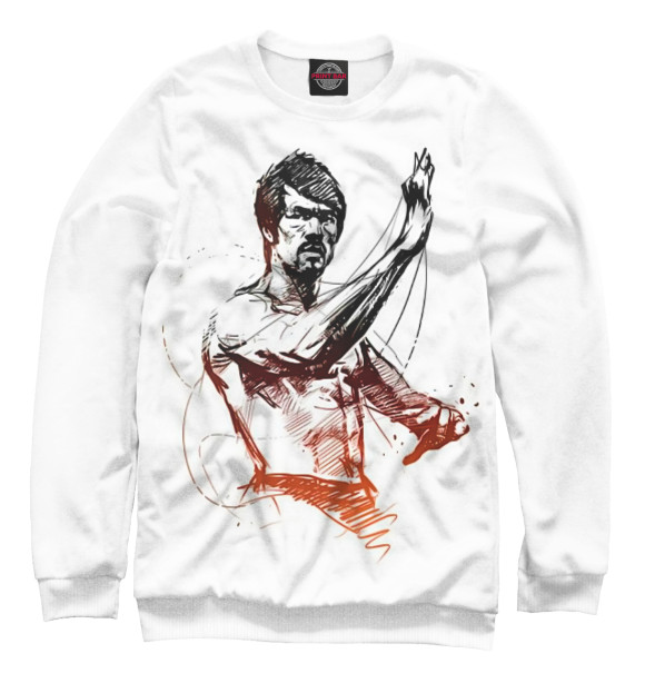 Мужской свитшот с изображением Bruce Lee цвета Белый