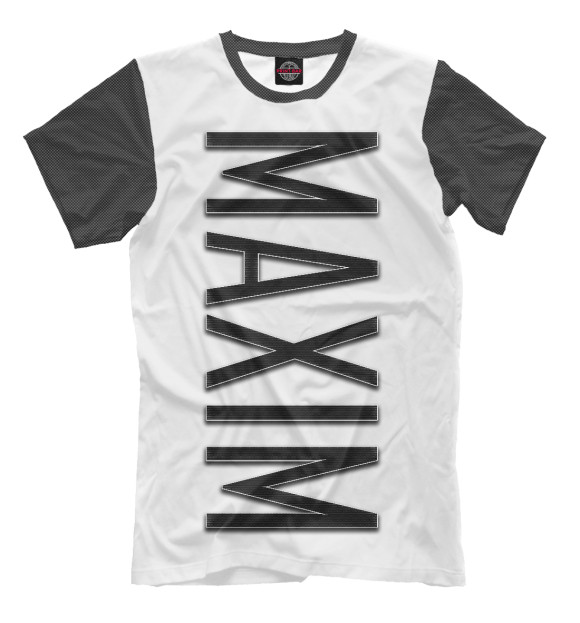 Мужская футболка с изображением Maxsim-carbon цвета Молочно-белый