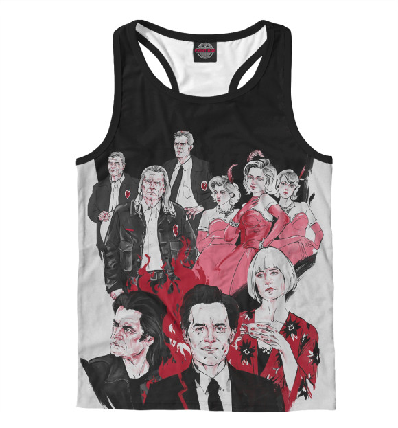 Мужская майка-борцовка с изображением Твин Пикс цвета Белый