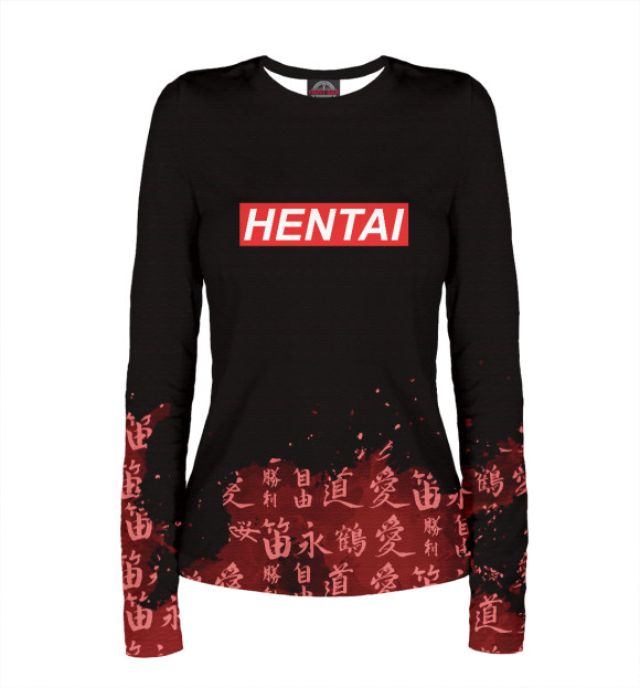 Женский лонгслив с изображением Hentai цвета Белый