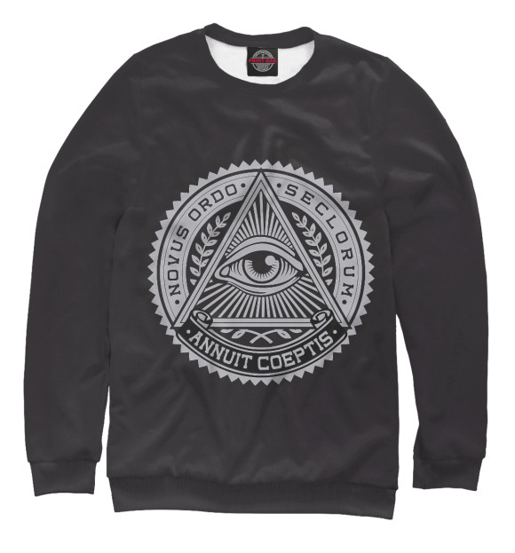 Женский свитшот с изображением illuminati цвета Белый