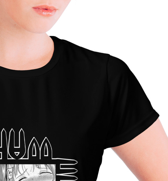 Женская футболка с изображением Ahegao hentai цвета Белый