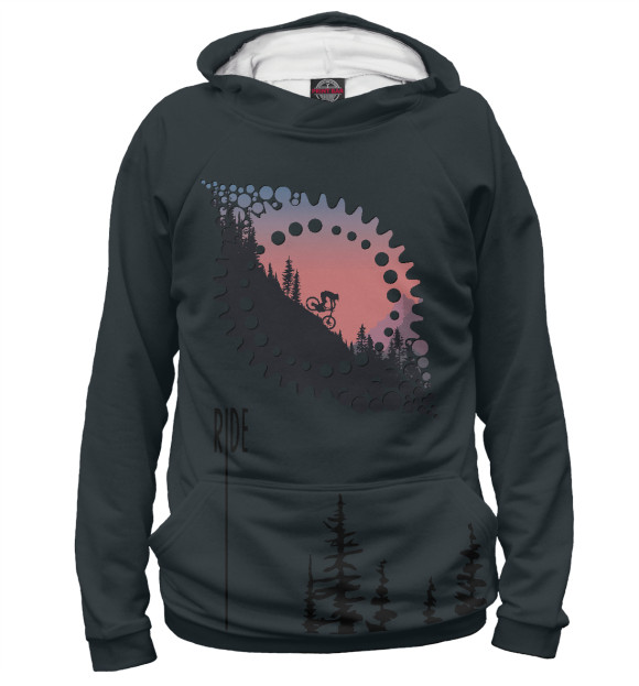 Мужское худи с изображением Downhill Colors цвета Белый