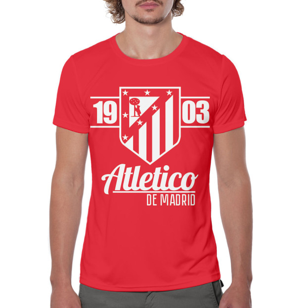Мужская футболка с изображением Atletico Madrid цвета Белый
