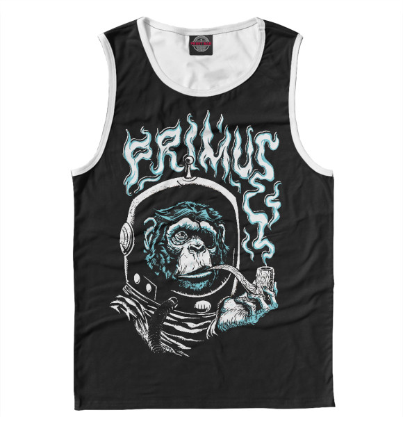 Майка для мальчика с притом Примус примат цвета Белый Майка для мальчика с изображением Примус примат цвета Белый