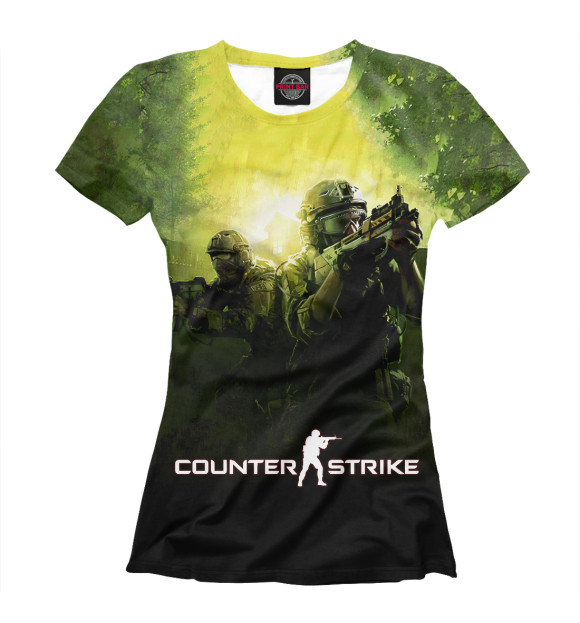 Женская футболка с изображением Counter Strike цвета Белый