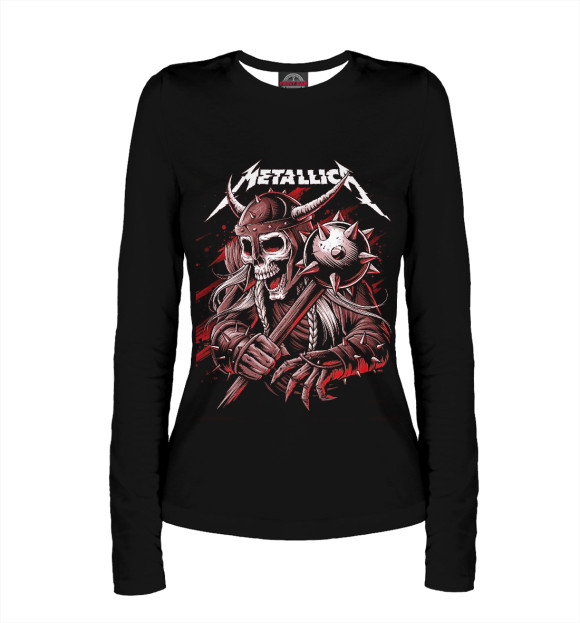 Женский лонгслив с изображением Metallica цвета Белый