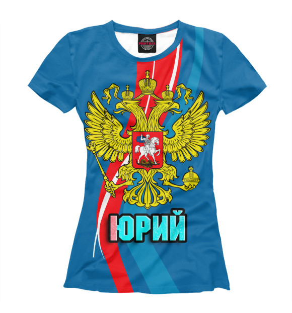 Футболка для девочек с изображением Герб Юрий цвета Белый