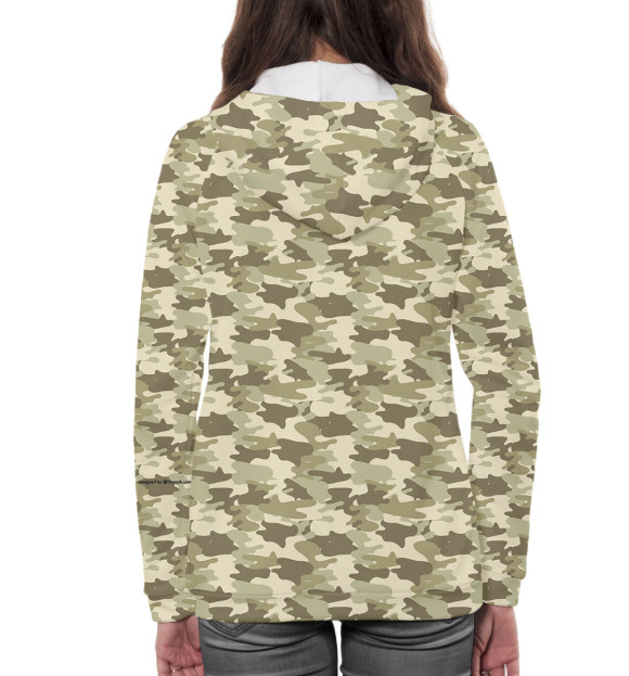 Женское худи с изображением Камуфляж цвета Белый