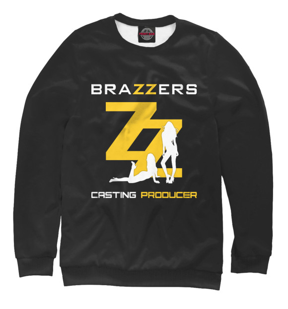 Женский свитшот с изображением Brazzers Casting-producer цвета Белый