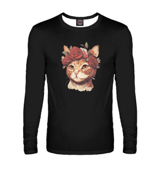 Кошка с цветами